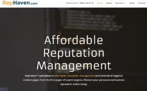 RepHaven offers the lowest ORM services in the USA with prices starting at $299 a month for suppression service solution campaigns.