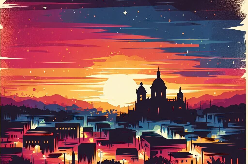 Brownsville skyline at sunset