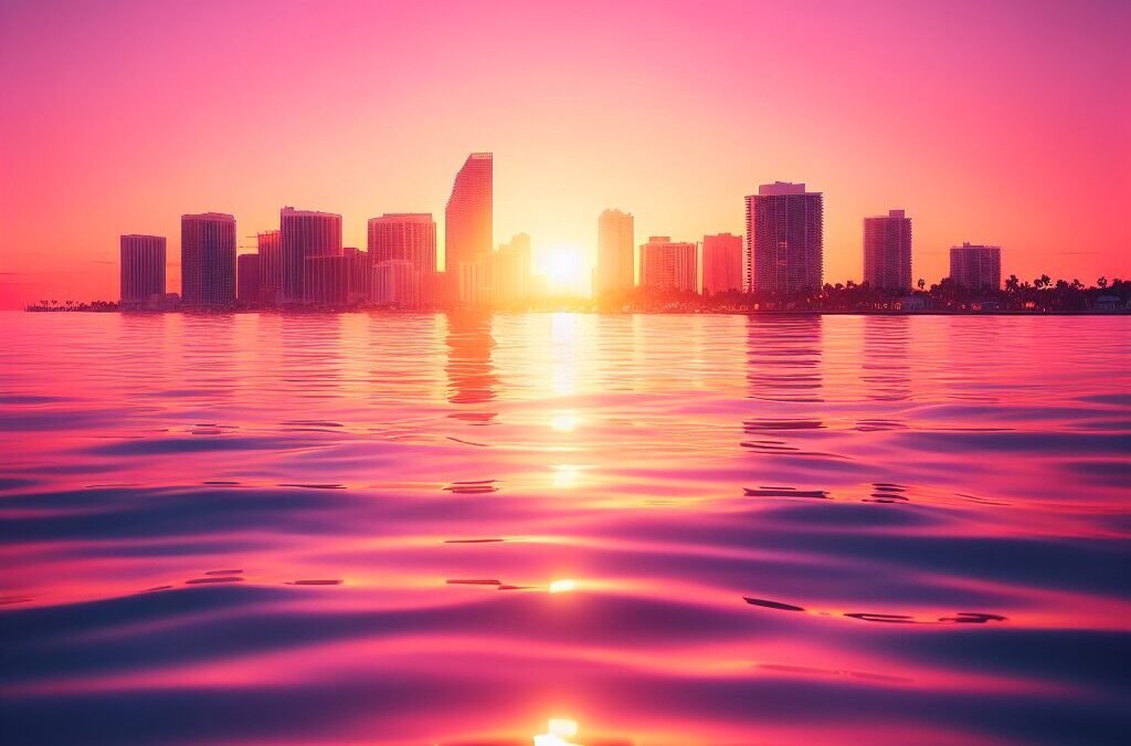 Fort Lauderdale skyline at sunset