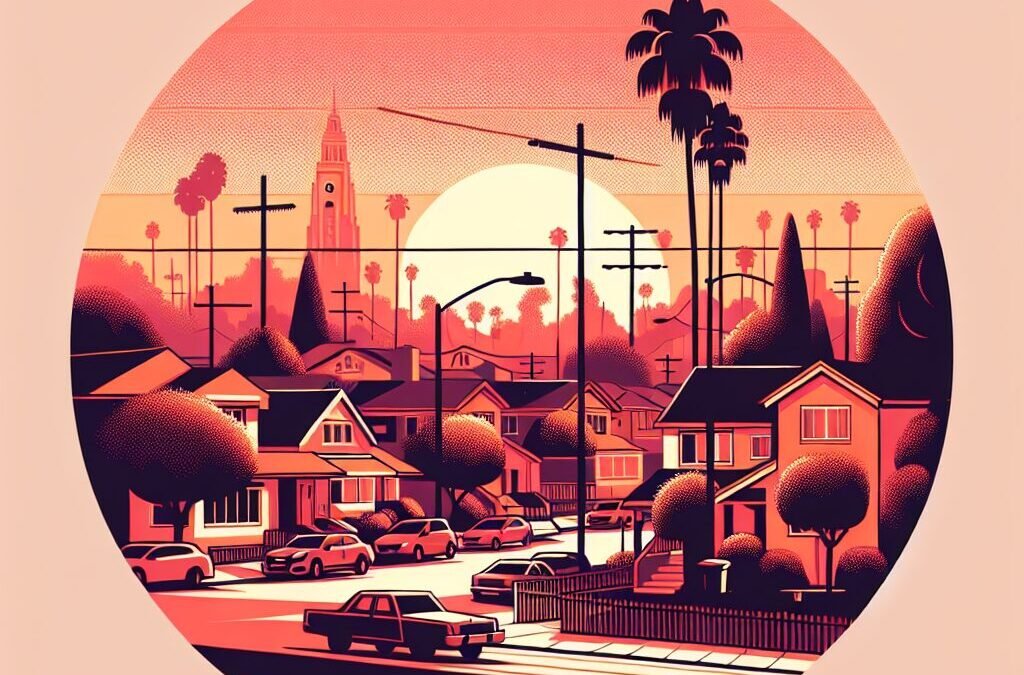 Inglewood skyline at sunset