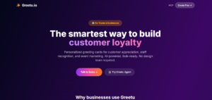 Greetu AI card generation for business will encourage customer reviews on the card itself.